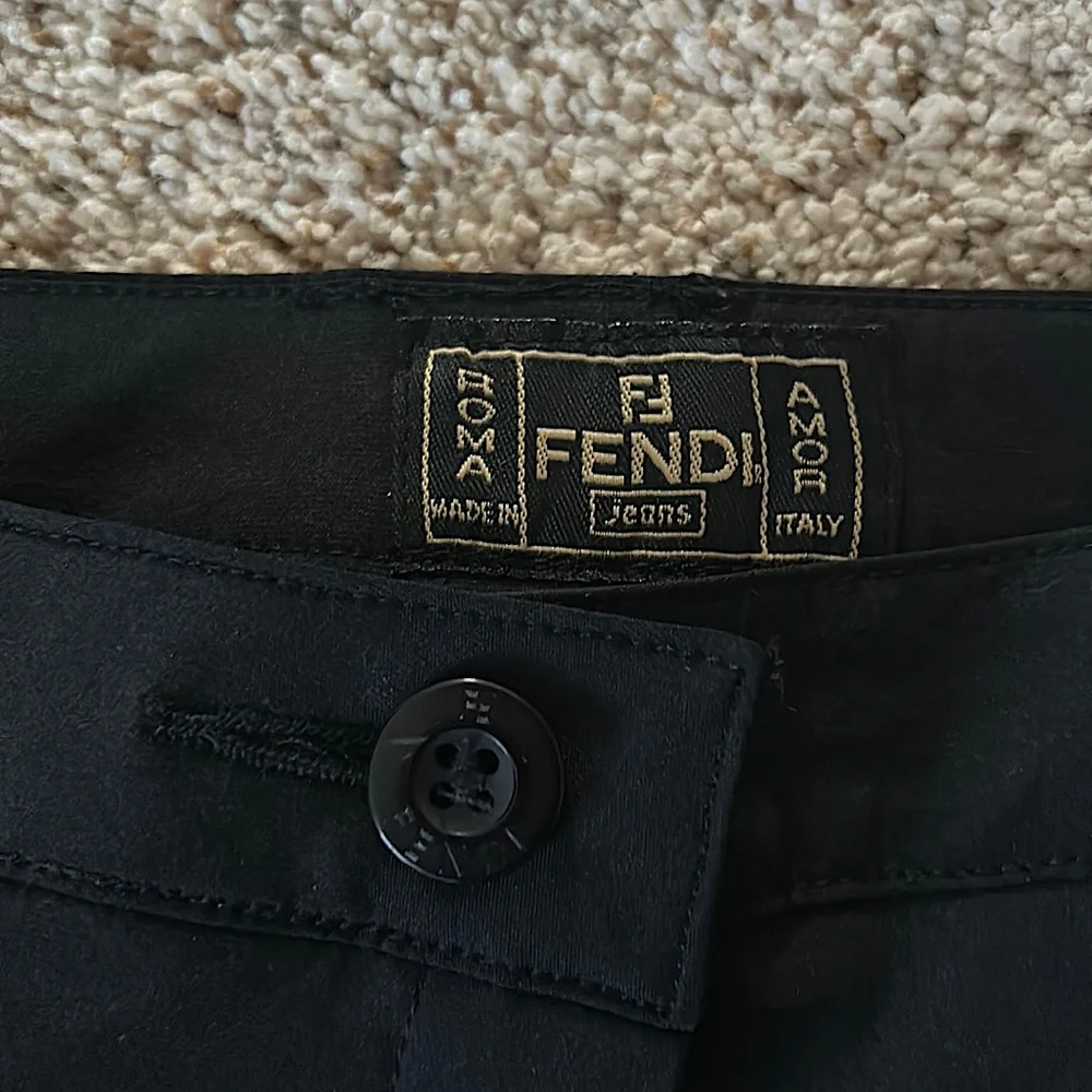 Fendi Authenticated Black Cotton Spandex Cropped Pants **Approx. Size 26**🔥🔥 - Picture 6 of 8